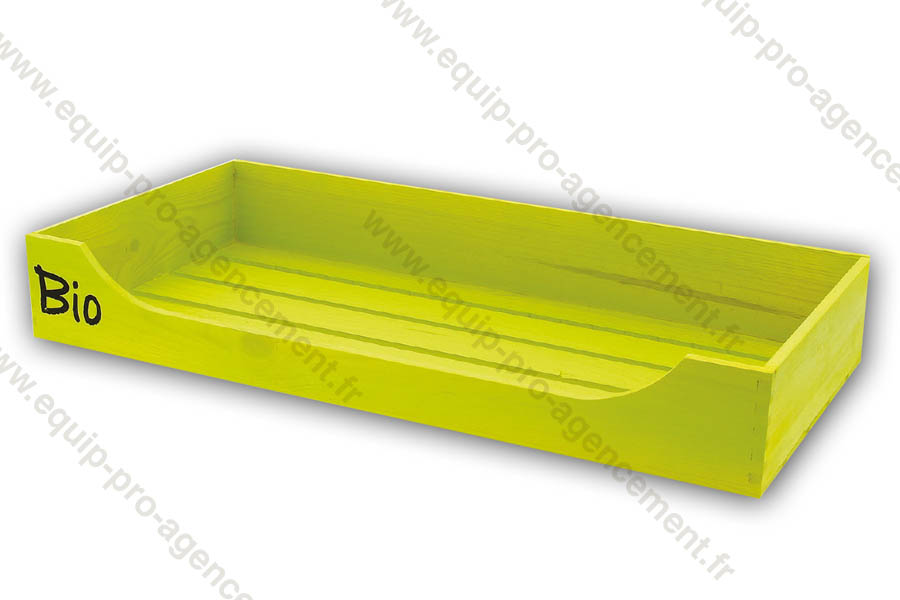 cagette bois verte ouverte marquage BIO 60x40x12 cm pour fruit legume cagette bois verte marquage BIO 60x40x12 cm pour fruit legume