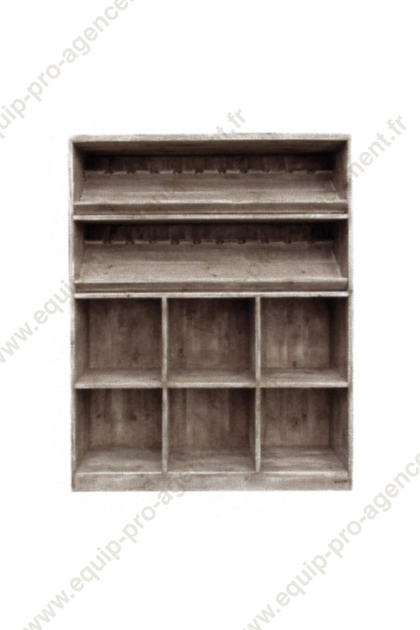 meuble presentoir a vin 2 etageres 6 casiers pour cavistes EQ04629 meuble presentoir a vin 2 etageres 6 casiers pour cavistes EQ04629