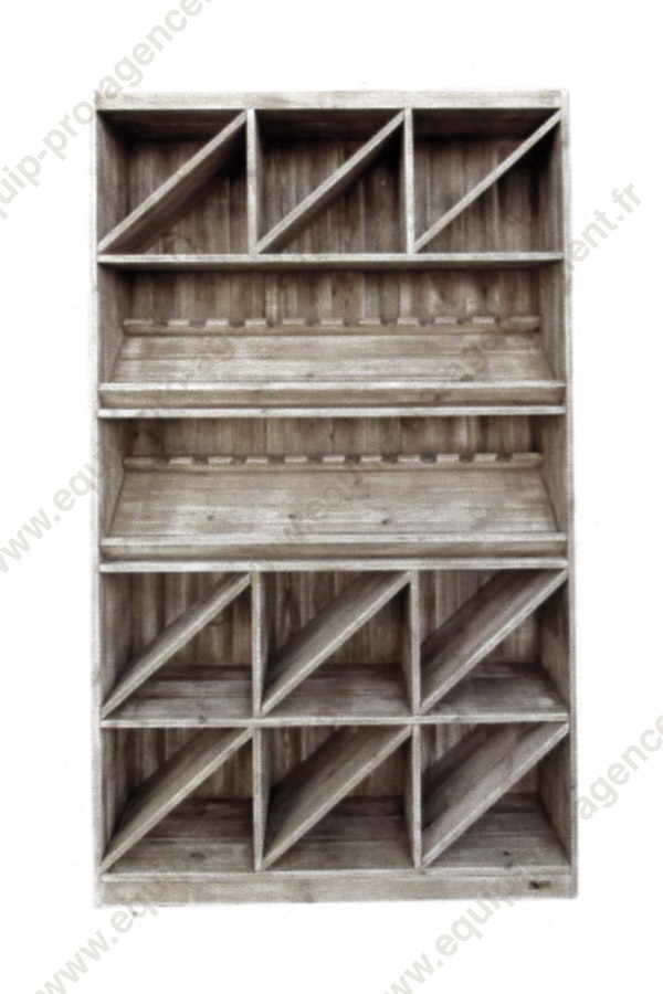 meuble presentoir a vin 2 etageres 9 casiers pour cavistes EQ04628 meuble presentoir a vin 2 etageres 9 casiers pour cavistes EQ04628