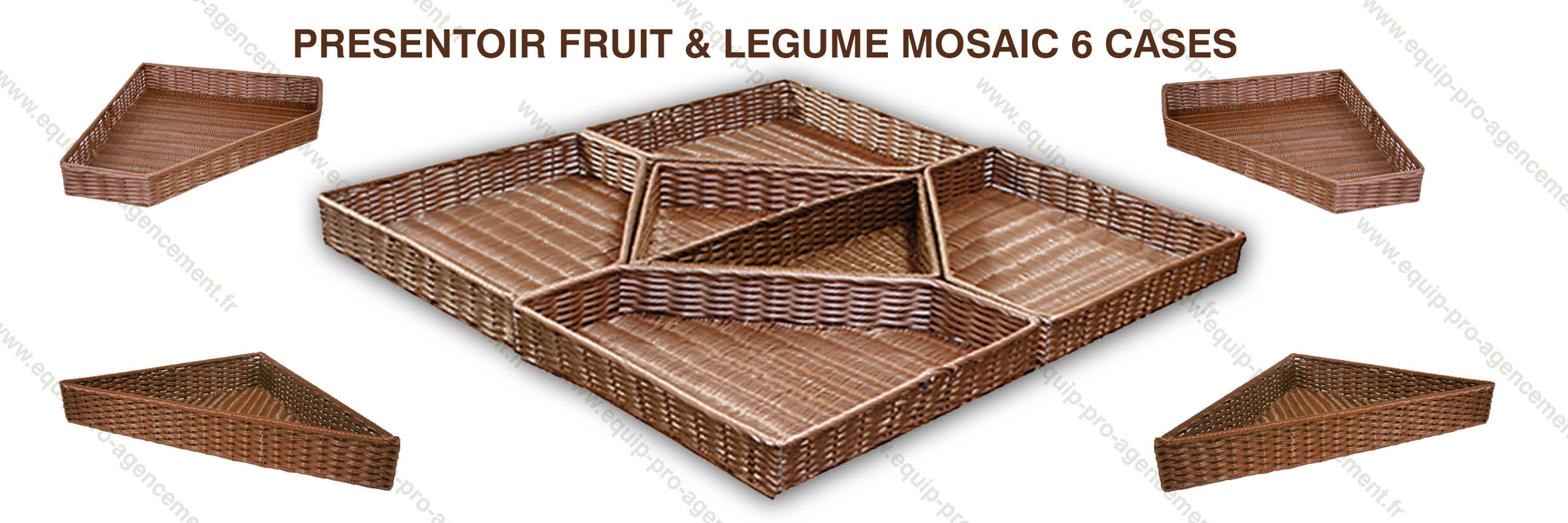 présentoir 6 cases polypropylène imitation osier ton chocolat fruit et légumes présentoir 6 cases polypropylène imitation osier ton chocolat fruit et légumes