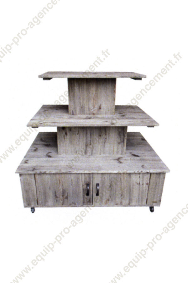 podium 3 niveaux pour epiceries fines ou cavistes EQ01319 podium 3 niveaux pour epiceries fines ou cavistes EQ01319