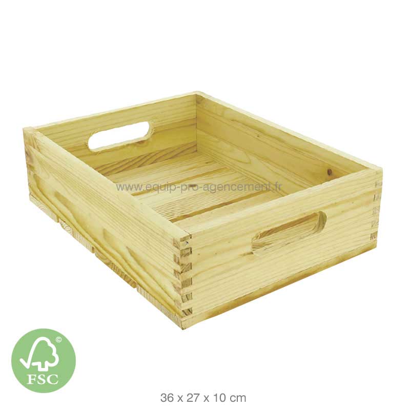 Cagette bois naturel pin 36x27x10 Cagette bois naturel pin 36x27x10