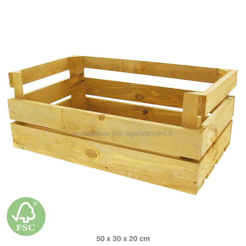 Cagette bois naturel pin ouverte 50x30x20 Cagette bois naturel pin ouverte 50x30x20