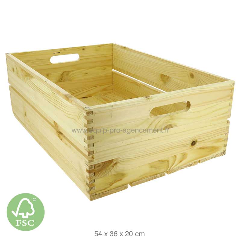 Cagette bois naturel pin 54x36x20 Cagette bois naturel pin 54x36x20
