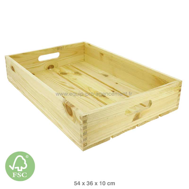 Cagette bois naturel pin 56x36x10 Cagette bois naturel pin 56x36x10