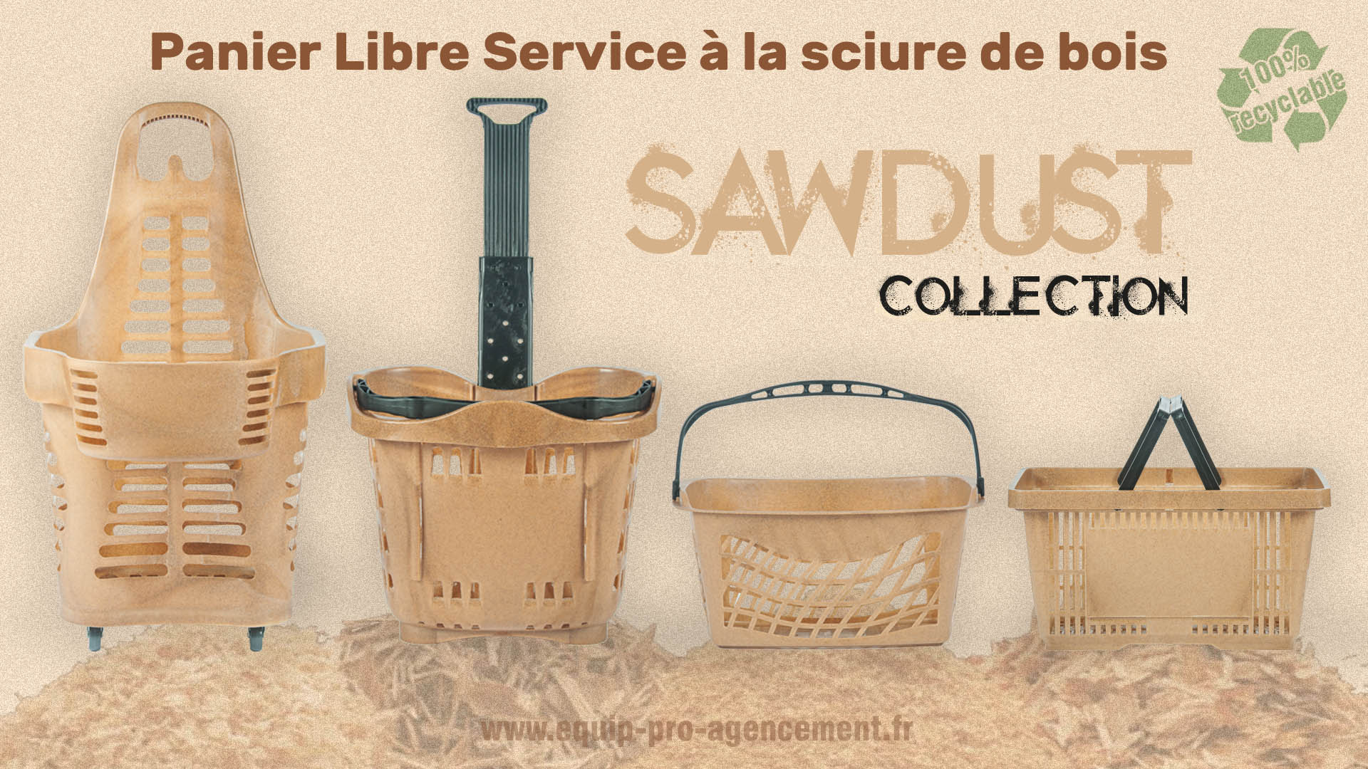 Panier libre service écologique à la sciure de bois