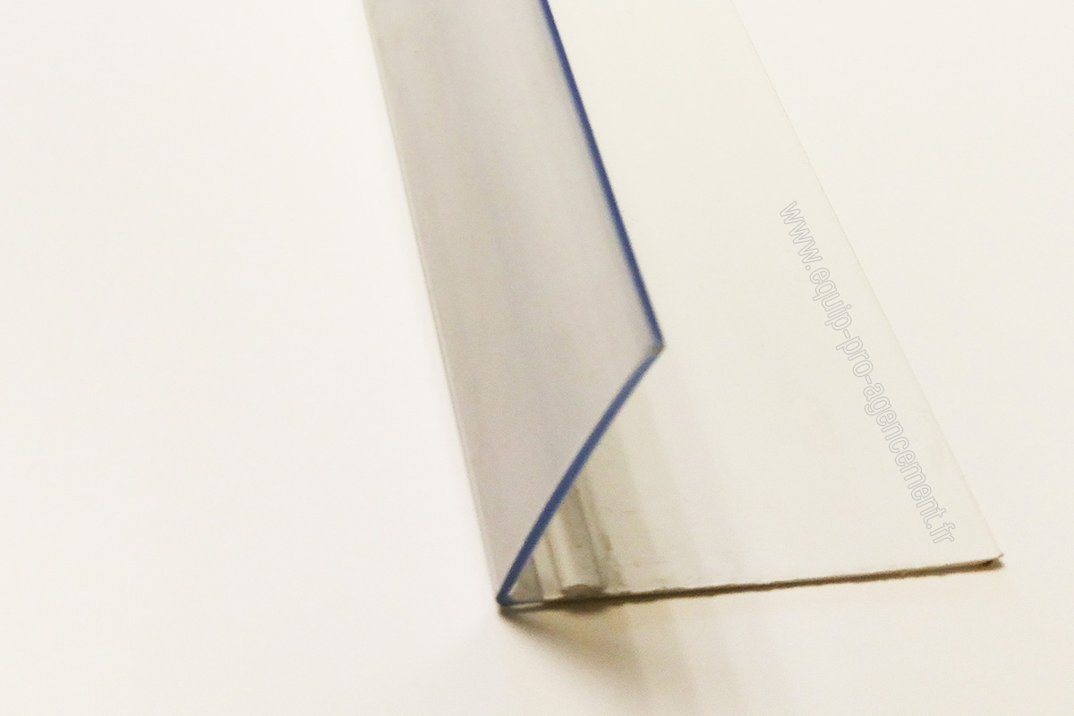 Profil avec butée pour séparateurs plexi de tablette de gondole