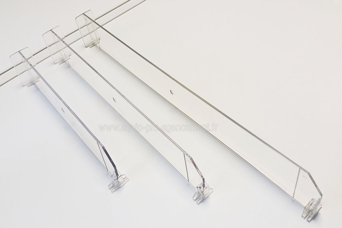Séparateur plexi pour tablette hauteur 60mm