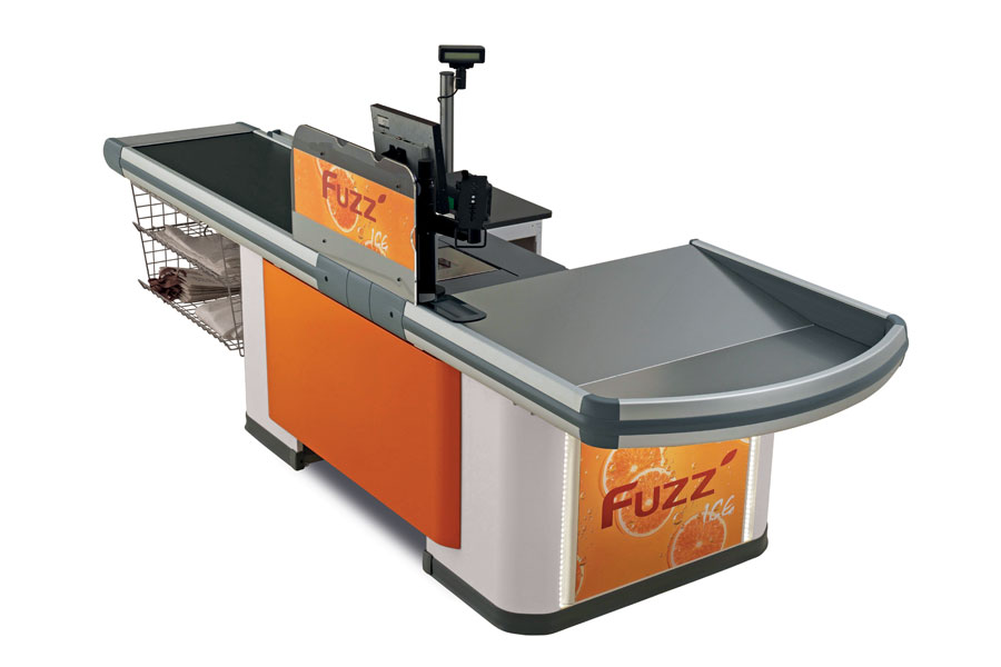 futura Plus, Caisse de sortie, Grande surface, Superette, Agencement de magasin, Gondole de magasin, Mobilier métallique