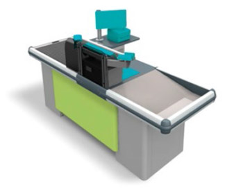 futura Plus, Caisse de sortie, Grande surface, Superette, Agencement de magasin, Gondole de magasin, Mobilier métallique