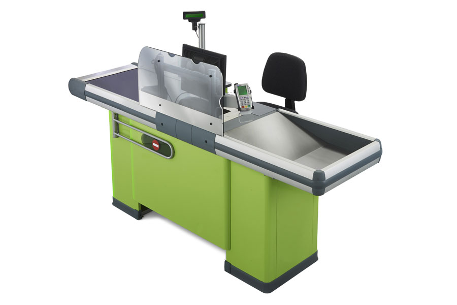 futura Plus, Caisse de sortie, Grande surface, Superette, Agencement de magasin, Gondole de magasin, Mobilier métallique