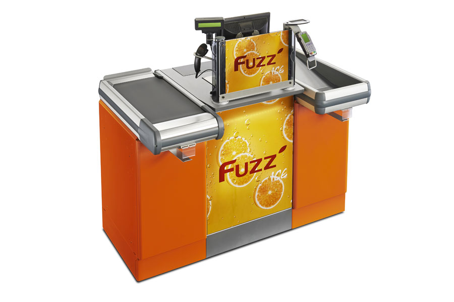 futura Plus, Caisse de sortie, Grande surface, Superette, Agencement de magasin, Gondole de magasin, Mobilier métallique