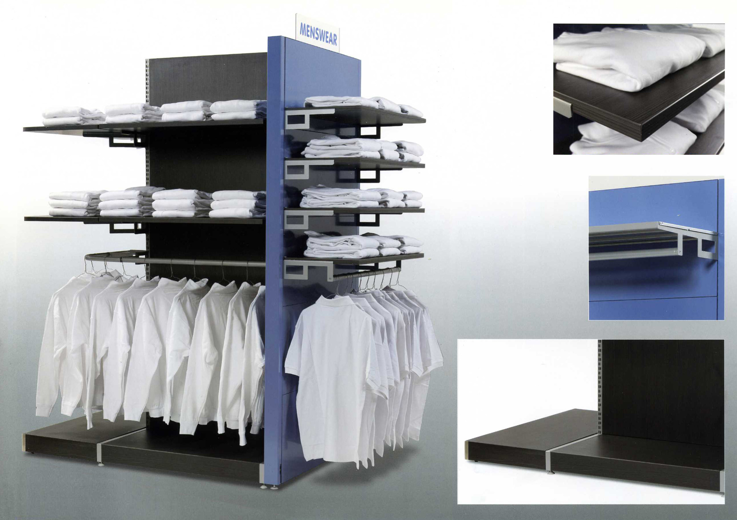 Cefla, Gondole textile, Mobilier textile, Agencement de magasin, gondole de magasin, prêt-à-porter, equip-pro-agencement