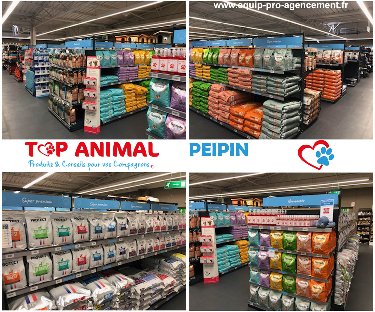 animalerie Top Animal Peipin rayonnage métallique de magasin animalerie